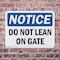 Signmission Do Not Lean On Gate, 10 in W x Rectangle, Plastic OS-2PACK-NS-P-710-L-11290 - alternate 2